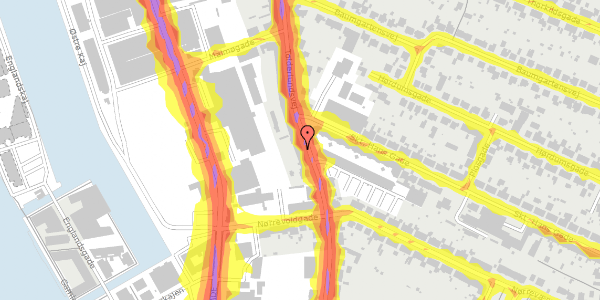 Trafikstøjkort på Tolderlundsvej 56, 2. th, 5000 Odense C