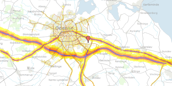 Trafikstøjkort på Tornbjergvej 61, 5220 Odense SØ