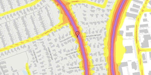Trafikstøjkort på Tornskadevænget 2, 5210 Odense NV