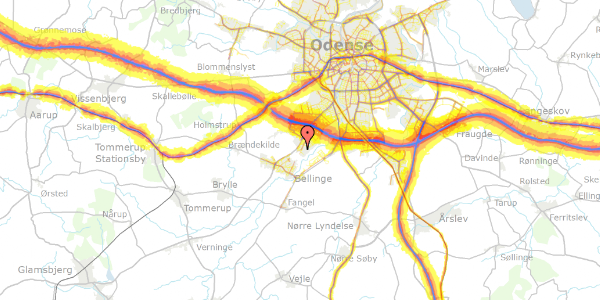 Trafikstøjkort på Tranehøjen 272, 5250 Odense SV