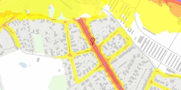 Trafikstøjkort på Travbanevej 13, 5250 Odense SV