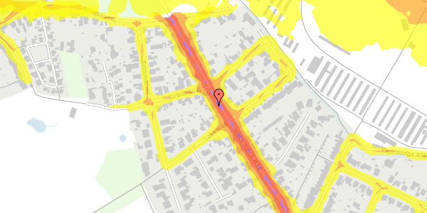 Trafikstøjkort på Travbanevej 17, 5250 Odense SV