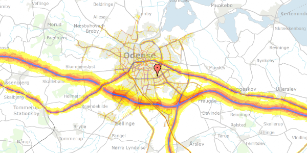 Trafikstøjkort på Tyge Rothes Vej 18, 5230 Odense M