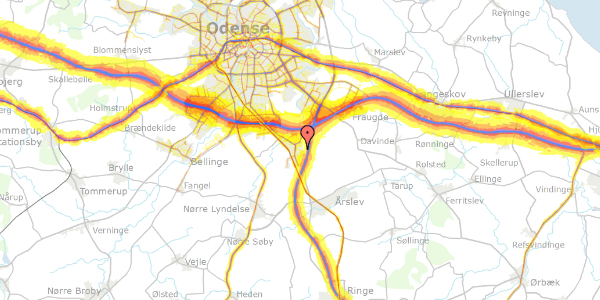 Trafikstøjkort på Uglehøjen 24, 5260 Odense S