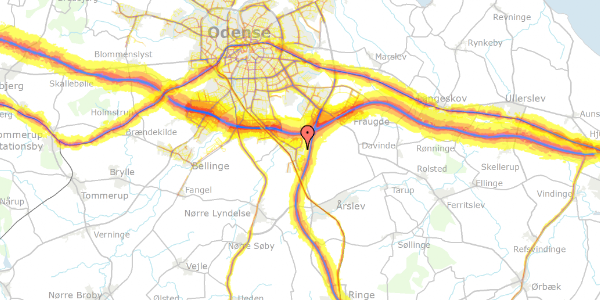 Trafikstøjkort på Ugletoften 7, 5260 Odense S