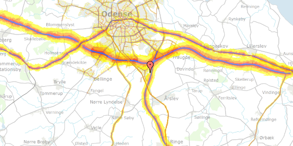 Trafikstøjkort på Ugletoften 46, 5260 Odense S