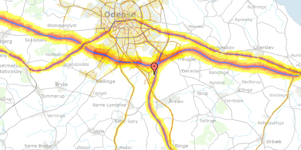 Trafikstøjkort på Ugletoften 52, 5260 Odense S