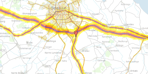 Trafikstøjkort på Ugletoften 267, 5260 Odense S