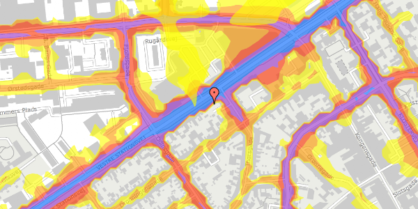 Trafikstøjkort på Vestre Stationsvej 14, 1. tv, 5000 Odense C