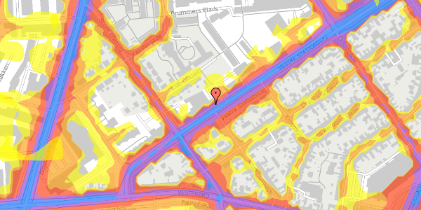 Trafikstøjkort på Vestre Stationsvej 21, kl. 1, 5000 Odense C