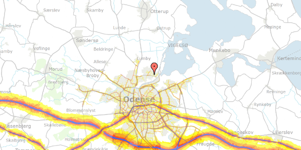 Trafikstøjkort på Valnøddevej 4, 5270 Odense N