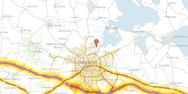 Trafikstøjkort på Valnøddevej 29, 5270 Odense N