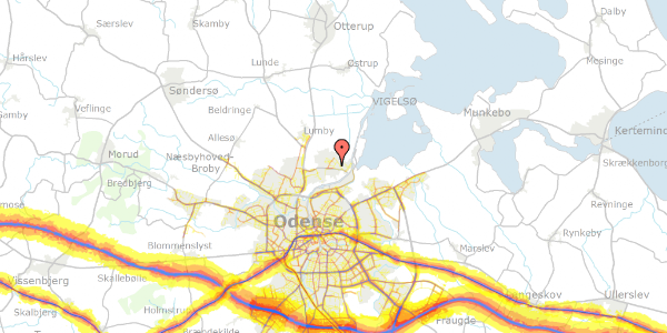 Trafikstøjkort på Valnøddevej 49, 5270 Odense N