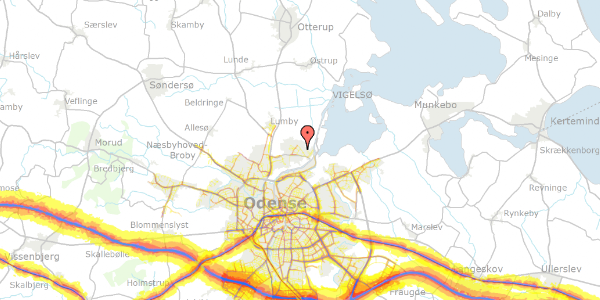 Trafikstøjkort på Valnøddevej 73, 5270 Odense N