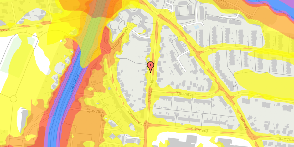 Trafikstøjkort på Vildrosevej 22, st. , 5220 Odense SØ