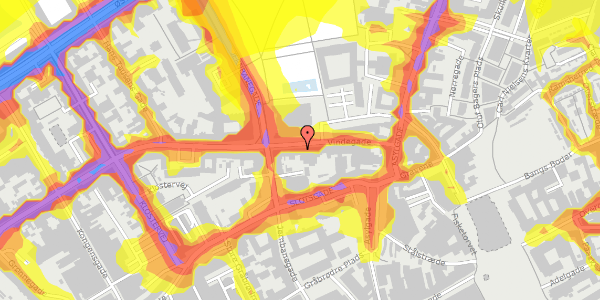 Trafikstøjkort på Vindegade 26, st. , 5000 Odense C