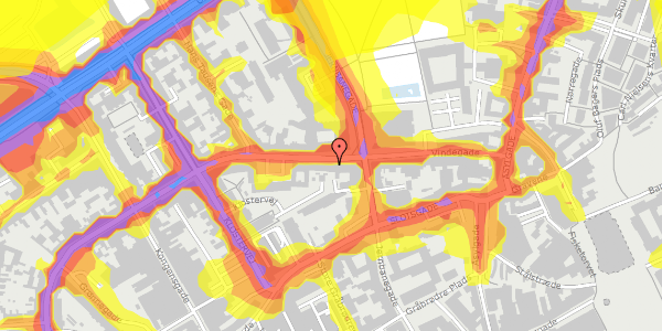 Trafikstøjkort på Vindegade 36, 2. tv, 5000 Odense C