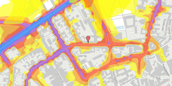 Trafikstøjkort på Vindegade 43, 1. th, 5000 Odense C