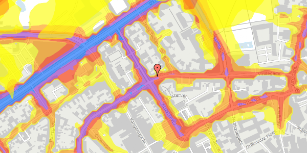 Trafikstøjkort på Vindegade 51, 1. tv, 5000 Odense C