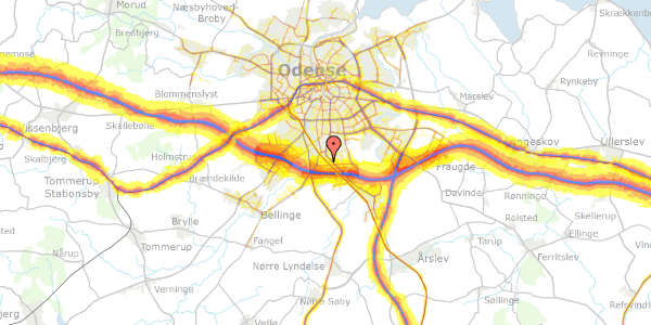 Trafikstøjkort på Vinkelvej 1, st. th, 5260 Odense S