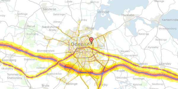 Trafikstøjkort på Vinkældervej 32, 5000 Odense C