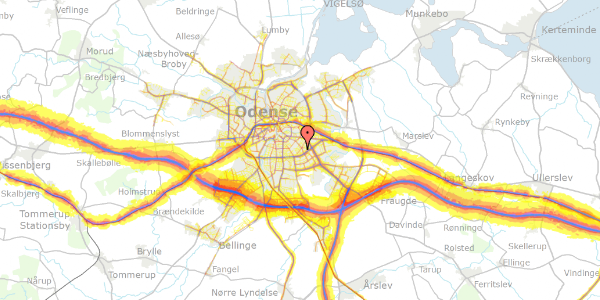 Trafikstøjkort på Vissenbjergvej 33, 5230 Odense M