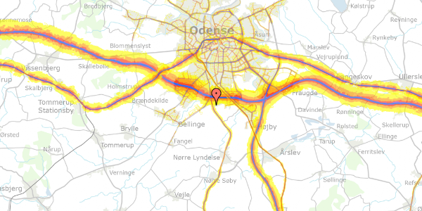 Trafikstøjkort på Volderslevhaven 49, 5260 Odense S