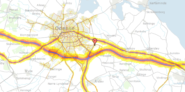 Trafikstøjkort på Væbnerhatten 48, 5220 Odense SØ