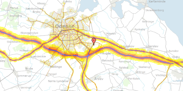 Trafikstøjkort på Væbnerhatten 197, 5220 Odense SØ