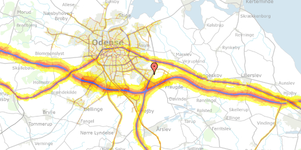 Trafikstøjkort på Væbnerhatten 239, 5220 Odense SØ