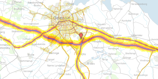 Trafikstøjkort på Vægtens Kvarter 41, 5220 Odense SØ