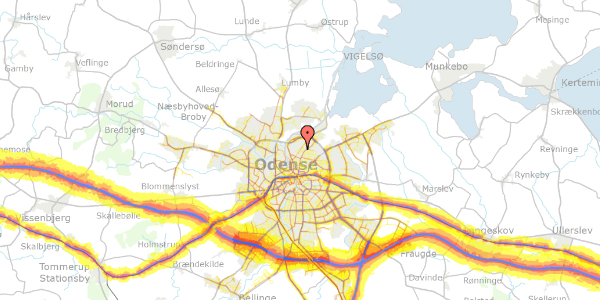 Trafikstøjkort på Windelsvej 60, 5000 Odense C