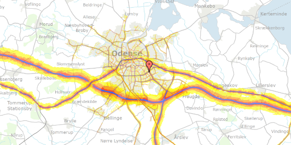 Trafikstøjkort på Zahrtmannsvej 13, 5230 Odense M