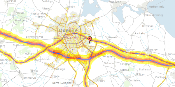 Trafikstøjkort på Æblegrenen 71, 5220 Odense SØ