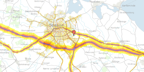 Trafikstøjkort på Æblegrenen 107, 1. th, 5220 Odense SØ