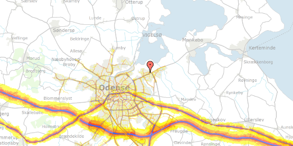 Trafikstøjkort på Øderløkken 19, 5240 Odense NØ