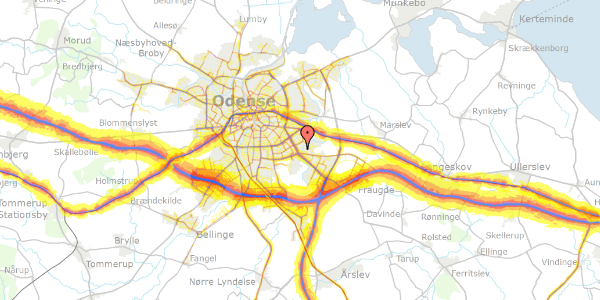 Trafikstøjkort på Ørbækvej 152C, 5220 Odense SØ