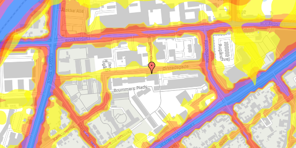 Trafikstøjkort på Ørstedsgade 28B, 2. 11, 5000 Odense C