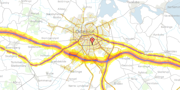 Trafikstøjkort på Østerbæksvej 6, 2. th, 5230 Odense M