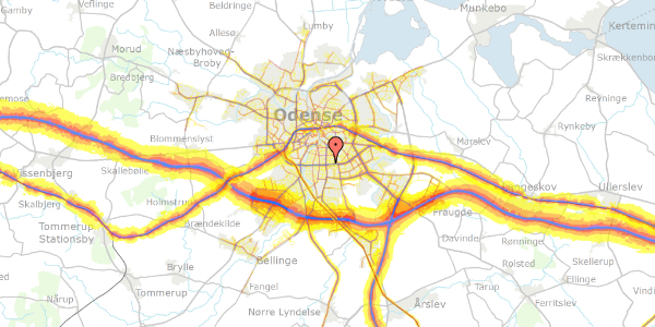 Trafikstøjkort på Østerbæksvej 11, 2. th, 5230 Odense M