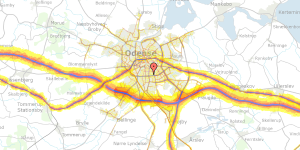 Trafikstøjkort på Østerbæksvej 19, 2. th, 5230 Odense M