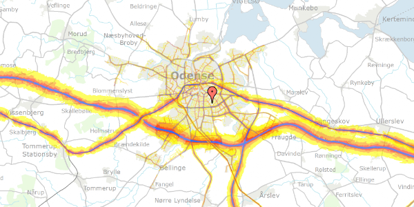 Trafikstøjkort på Østerbæksvej 61, 5230 Odense M