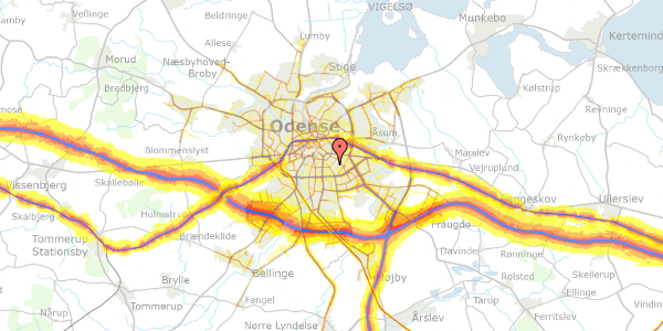 Trafikstøjkort på Østerbæksvej 84, 5230 Odense M