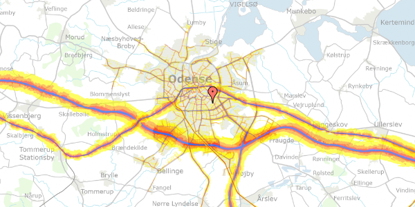 Trafikstøjkort på Østerbæksvej 91, st. 1, 5230 Odense M