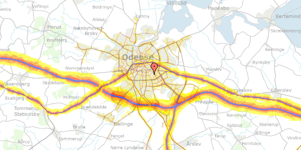 Trafikstøjkort på Østerbæksvej 91, st. 65, 5230 Odense M