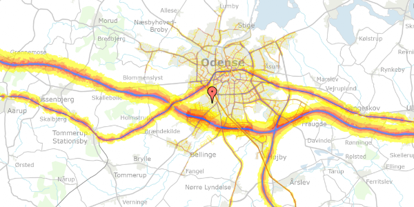 Trafikstøjkort på Østergårds Allé 81, 5250 Odense SV