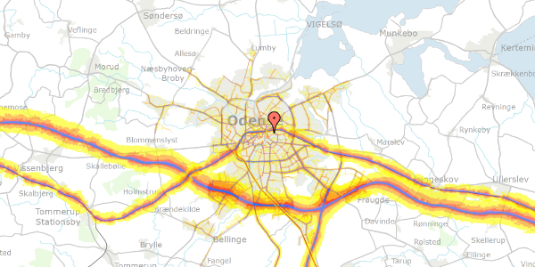 Trafikstøjkort på Østergade 20, kl. , 5000 Odense C