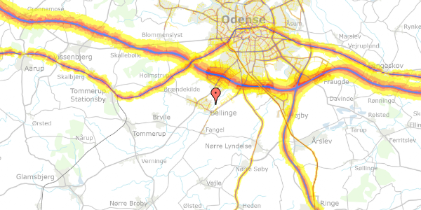 Trafikstøjkort på Åbakken 16, 5250 Odense SV