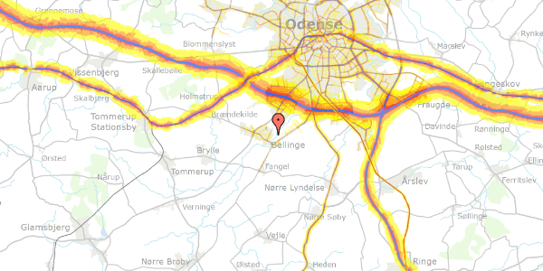 Trafikstøjkort på Åbakken 36, 5250 Odense SV