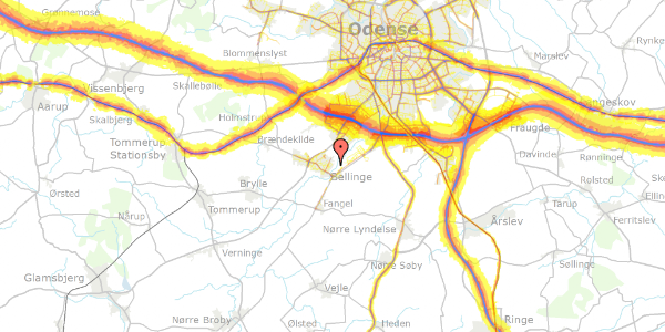 Trafikstøjkort på Åbakken 49, 5250 Odense SV